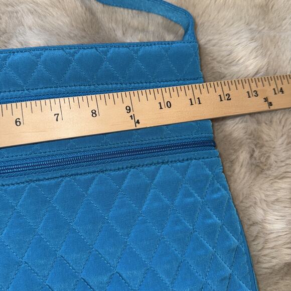 Vera Bradley Turquoise Microfiber Large Hipster Crossbody Trio Zip Bag Mint - Picture 9 of 12